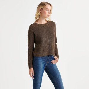 Lucky Brand Brown Back Lace Pullover Sweater Size XL